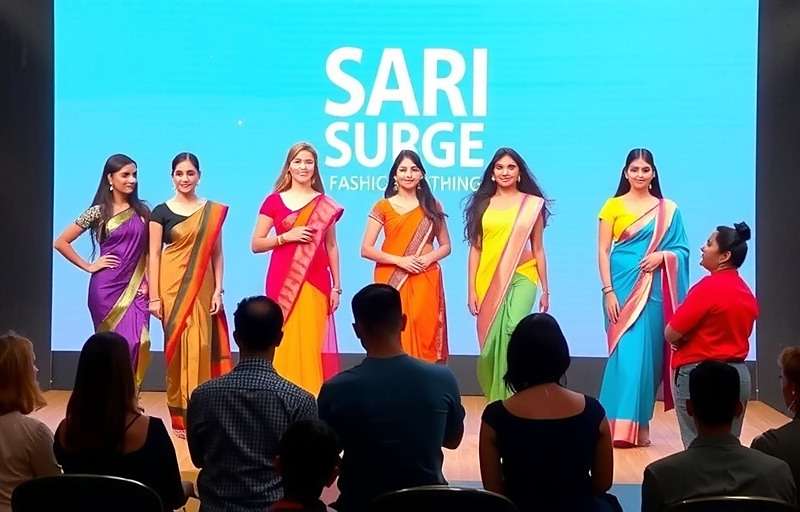 Sari Store Surge Community Fashion Show Sari Store Surge community fashion show event with players showcasing their best sari collections and virtual audience
